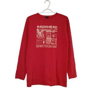 Vintage 2000 Radiohead WASTE Stanley Donwood graphic long sleeve shirt size L